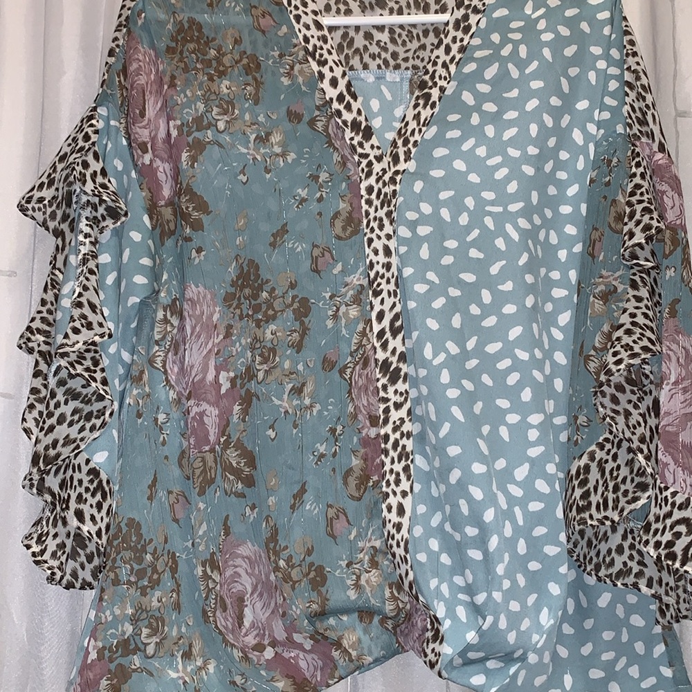 Umgee Boho Multi Print Flowy Blouse - image 2